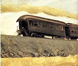 Edward Hopper Canvas Paintings - Railroad Train